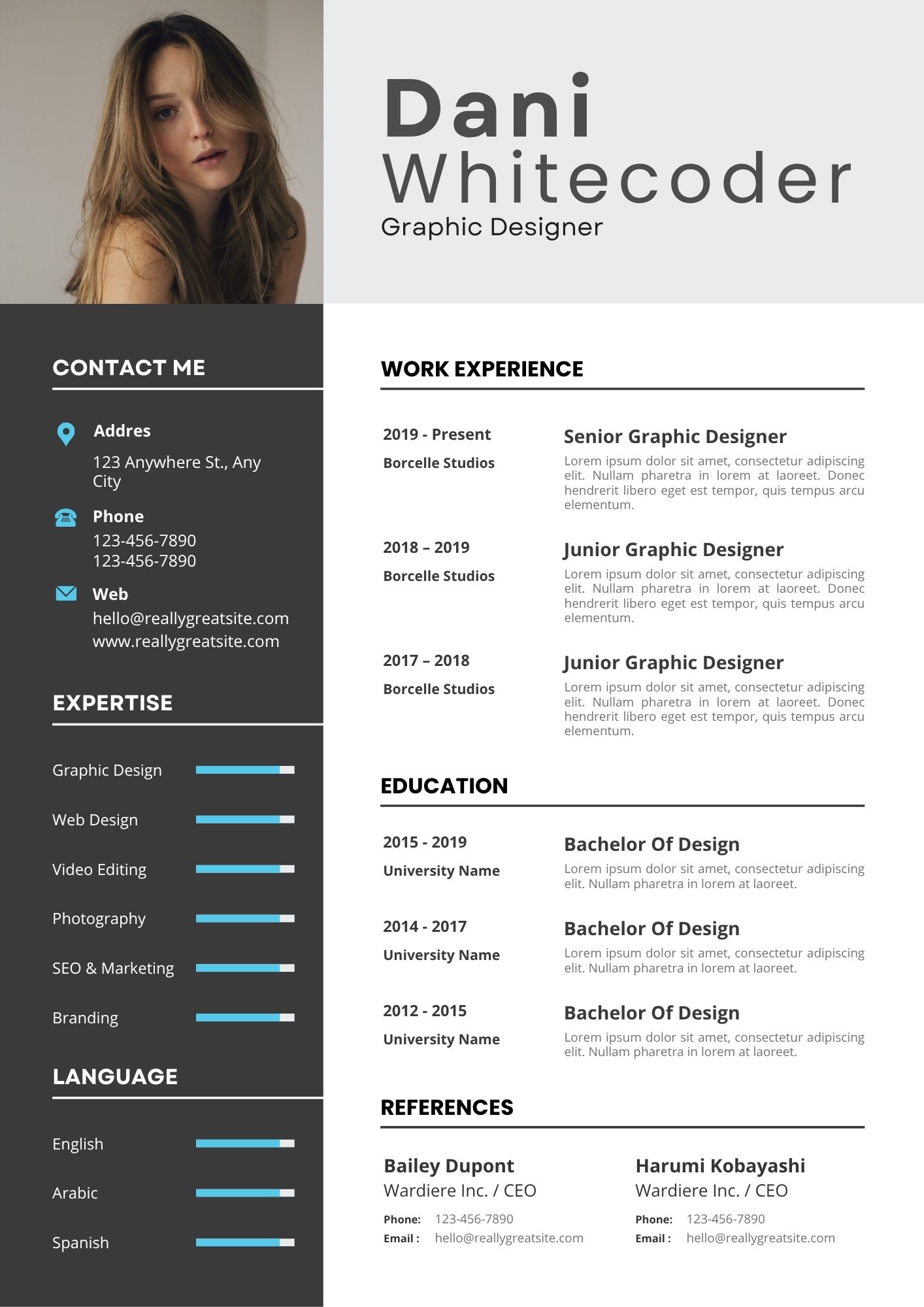 Minimal CV Template Preview